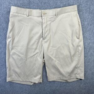 Slazenger Shorts Mens 36 Beige Chino Golf Microfiber Stretch Casual Flat Front